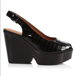 Robert clergerie platform shoes croc embossed
